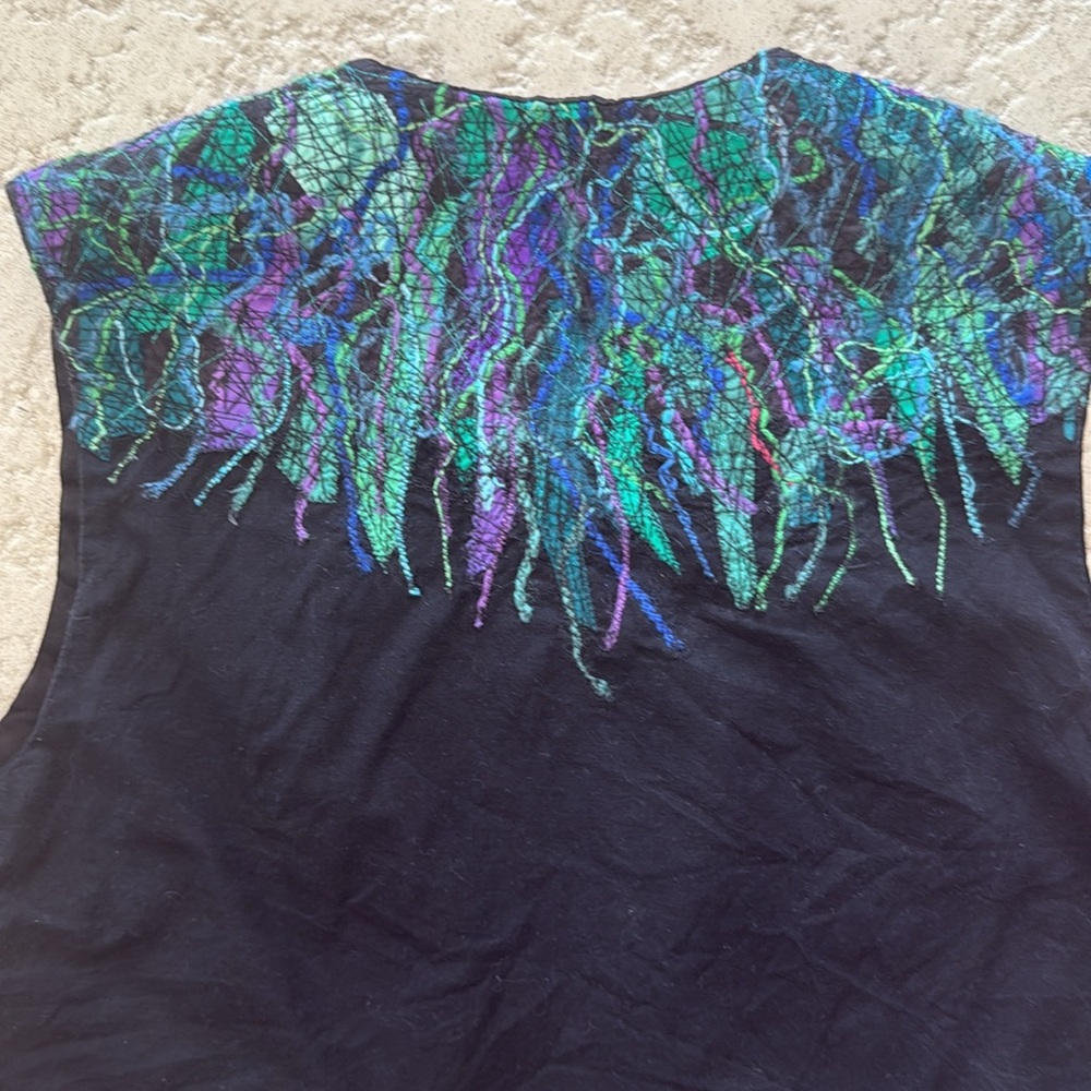 Handmade Silk Multicolored Abstract Women's Vest - Picture 8 of 9